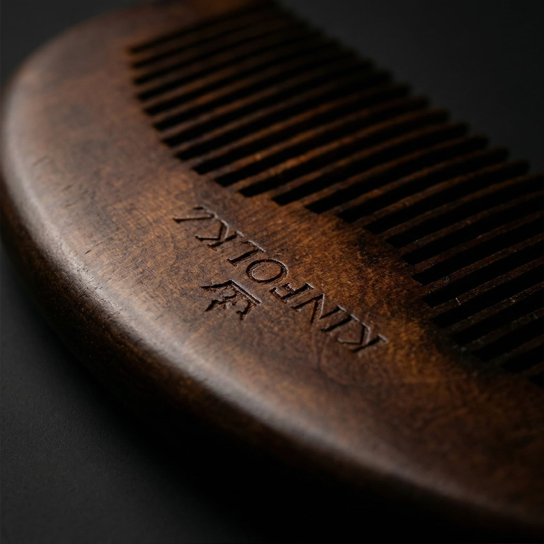 KINFOLKZ Engraved Wooden Beard Comb