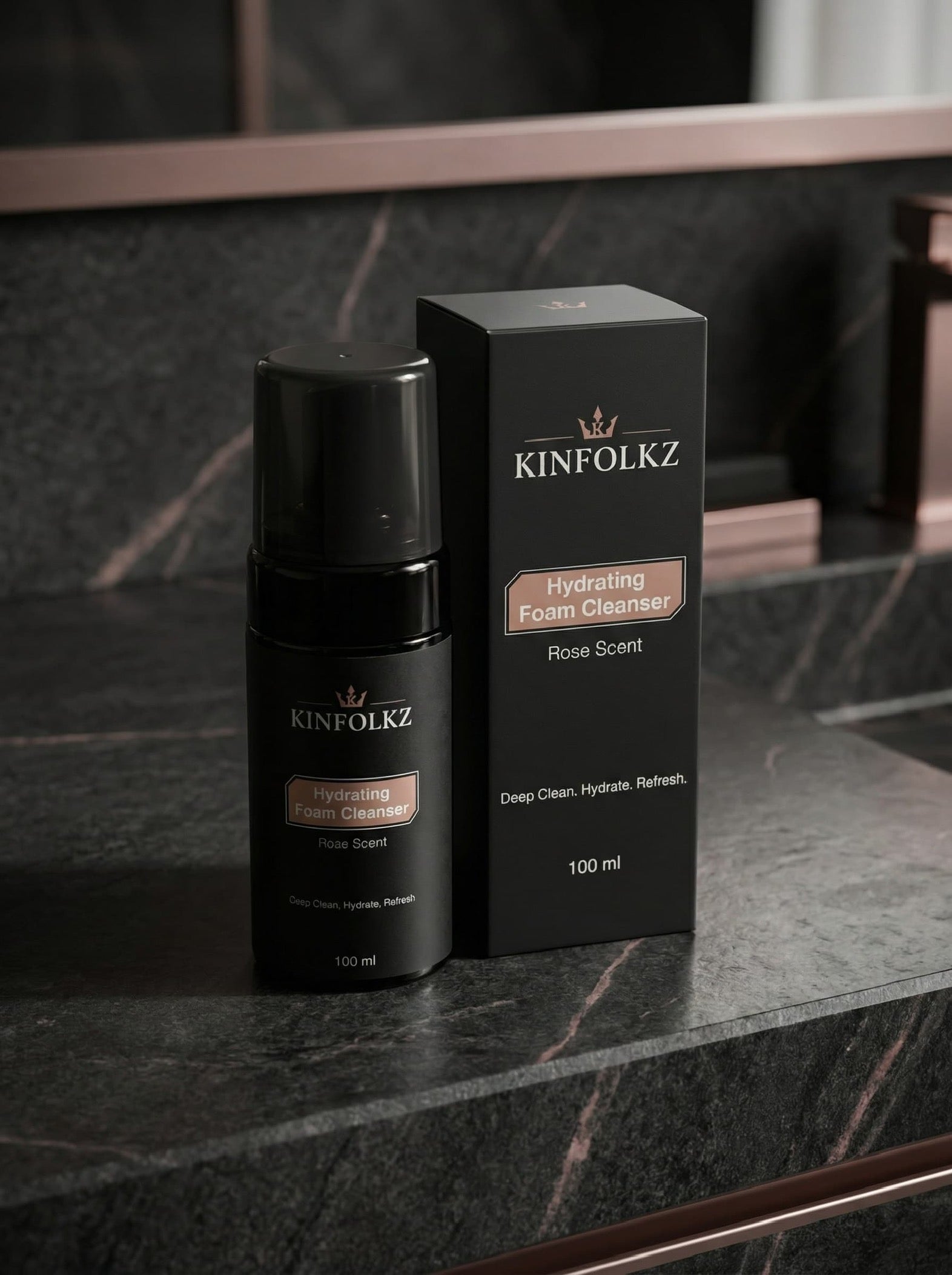 KINFOLKZ Hydrating Foam Cleanser – Rose Scent